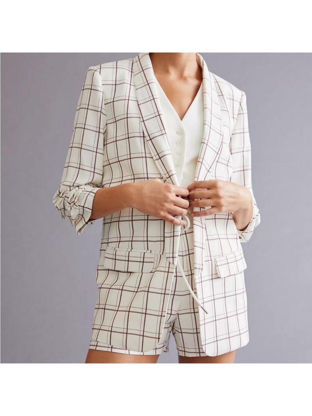 Mare Mare x Anthropologie Windowpane Blazer